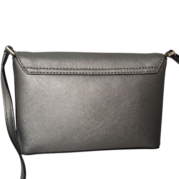 kate spade New York | Newberry Lane Sally Leather Crossbody | Metallic Silver - Picture 9 of 16